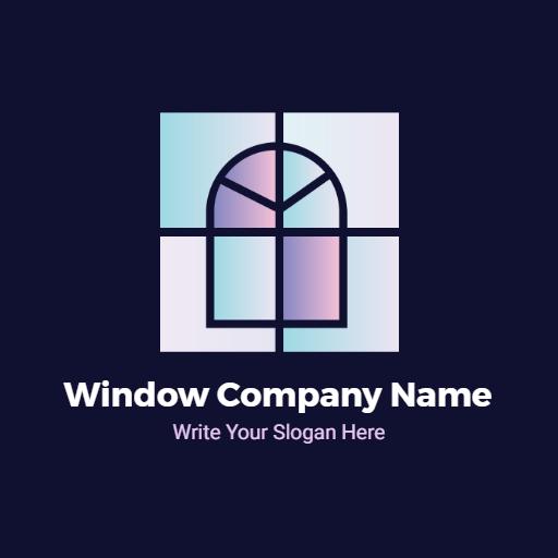 Elegant Gradient Design Showcasing Modern Window Services Logo Template