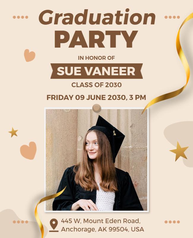 Elegant Graduation Celebration Invitation Flyer Template