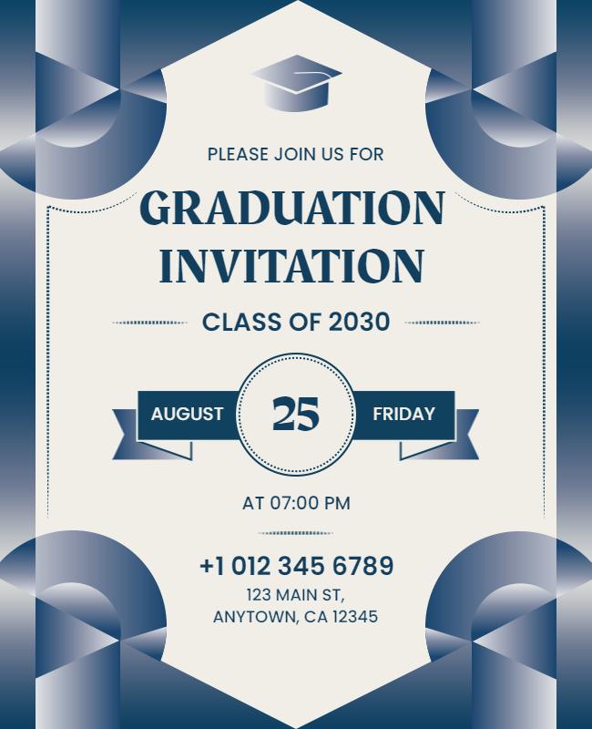 Elegant Graduation Ceremony Invitation Flyer Template