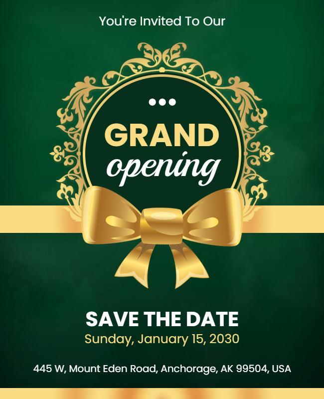 Elegant Grand Opening Event Invitation Flyer Template