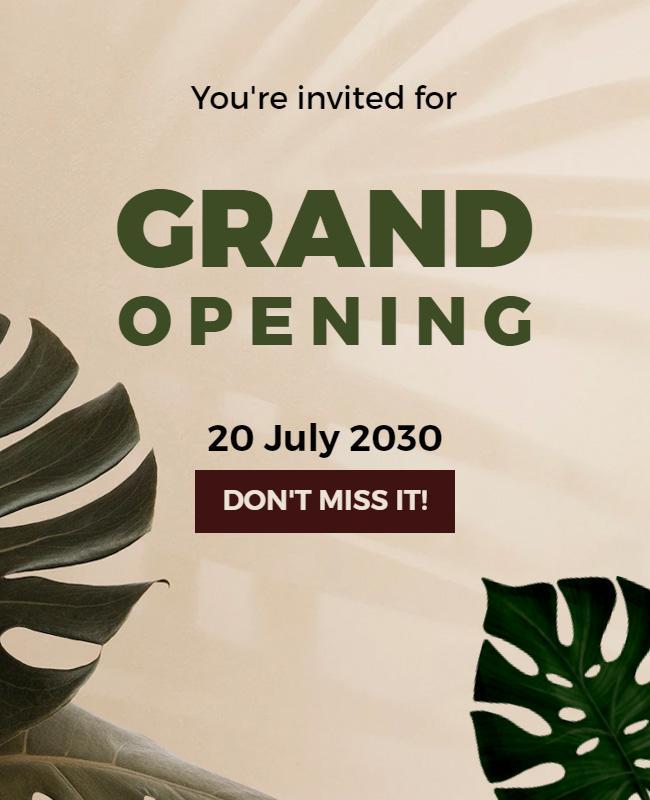 Elegant Grand Opening Invitation Flyer Template