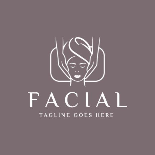 Elegant Gray and White Facial Treatment Spa Logo Template