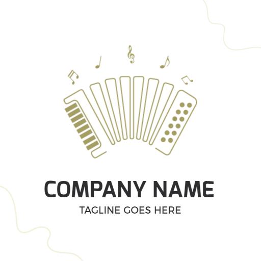 Elegant Green Accordion Design Showcasing Musical Harmony Logo Template