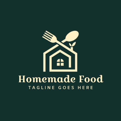 Elegant Green and Cream Design Celebrating Homemade Food Logo Template