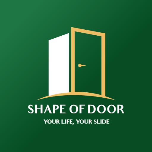 Elegant Green and Gold Style Door Design for Home Logo Template