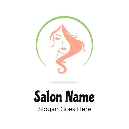 Elegant Green and Peach Design Showcasing Beauty Salon Logo Template