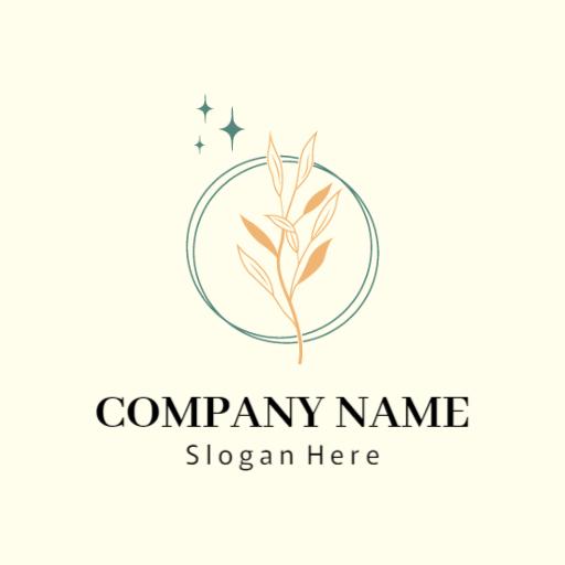 Elegant Green and Yellow Floral Elements for Florist Logo Template