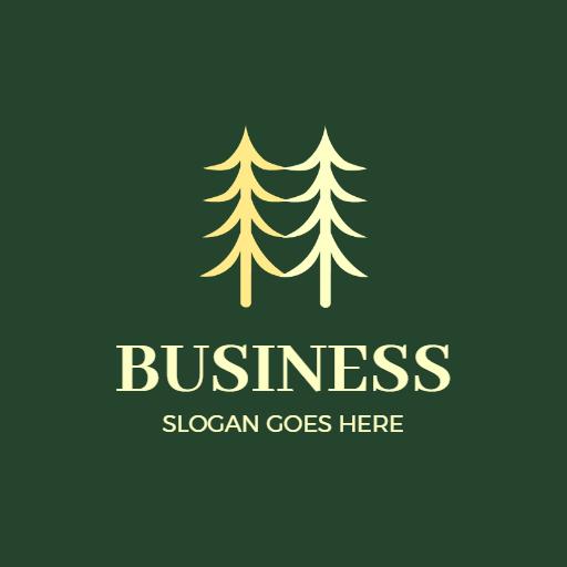 Elegant Green and Yellow Tree Design for Business Logo Template