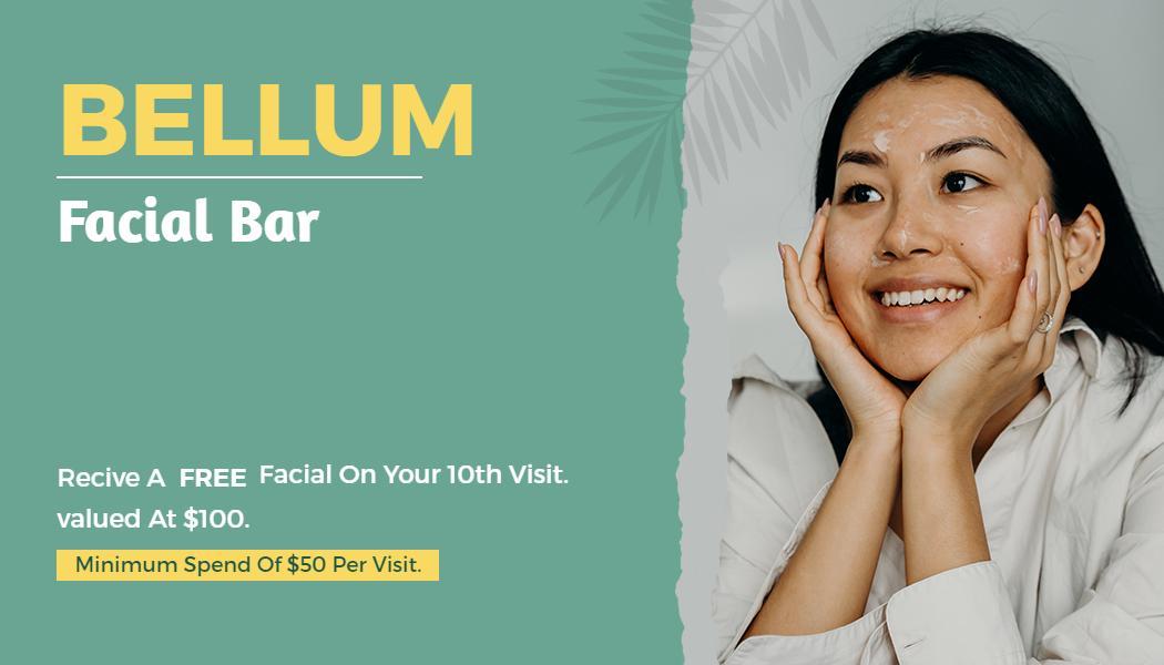Elegant Green Beauty Facial Services Business Card Template