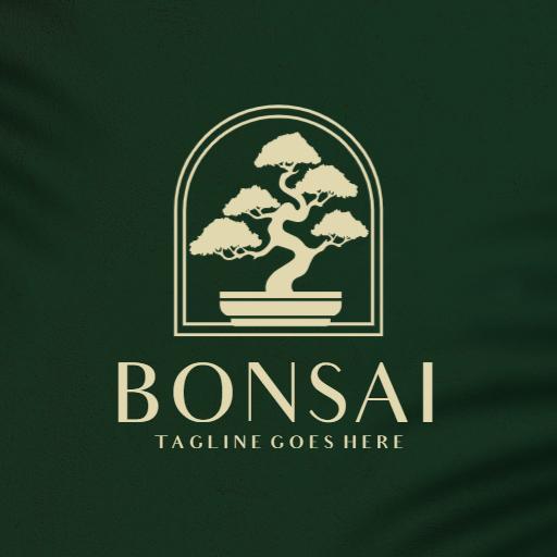 Elegant Green Bonsai Design Celebrating Nature's Artistry Logo Template