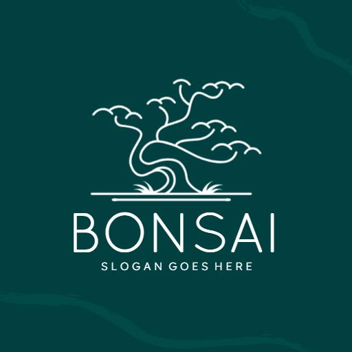 Elegant Green Bonsai Tree Bringing Serenity and Nature Logo Template