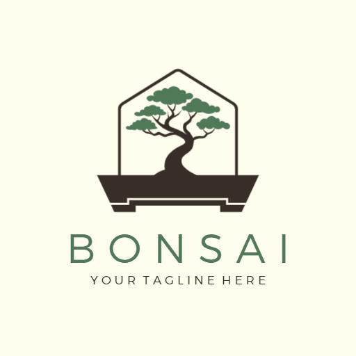 Elegant Green Bonsai Tree Design for Nature Logo Template