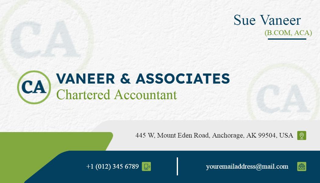 Elegant Green Chartered Accountant Visiting Card Template
