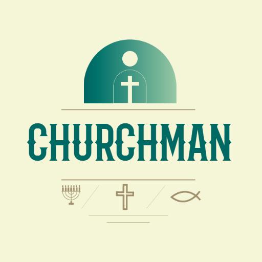Elegant Green Church Design with Spiritual Symbols Logo Template