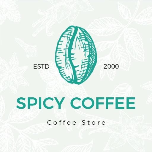 Elegant Green Coffee Bean Design Highlighting Aromatic Coffee Logo Template