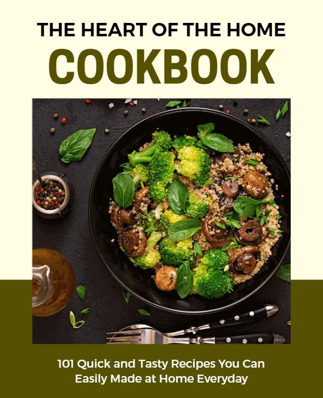 Elegant Green Culinary Cookbook for Home Cooking Poster Template