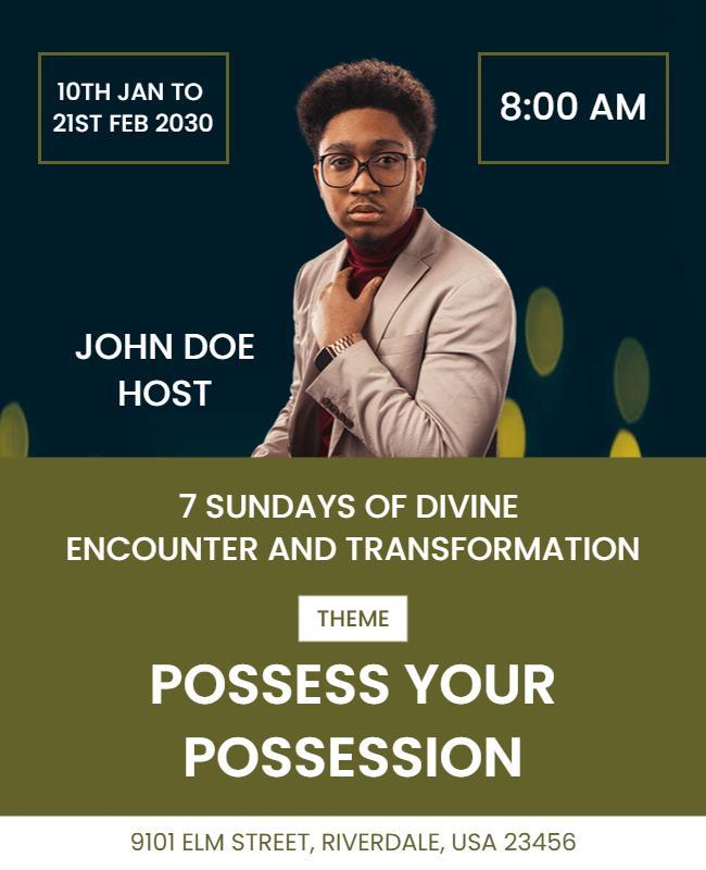Elegant Green Divine Encounter Transformation Poster Template