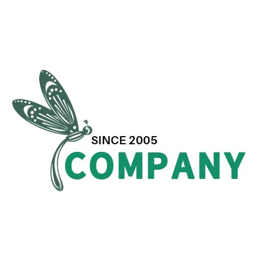 Elegant Green Dragonfly Design for Eco-Friendly Company Logo Template