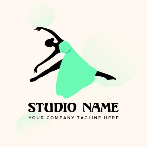 Elegant Green Dress Dance Moves Showcasing Artistic Expression Logo Template