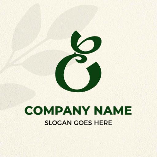 Elegant Green E Letter Design with Leaf Motif Logo Template