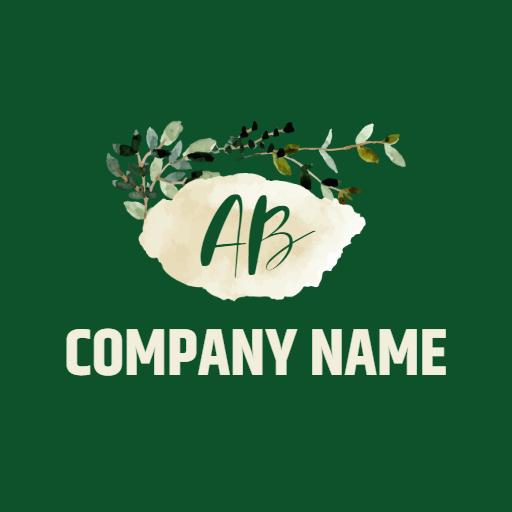 Elegant Green Floral Arrangement Highlighting Florist Business Logo Template