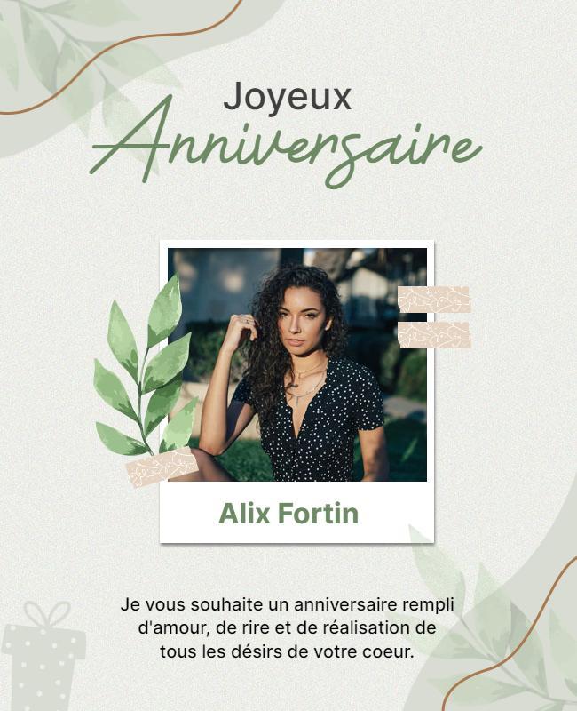 Elegant Green Floral Birthday Celebration Poster Template