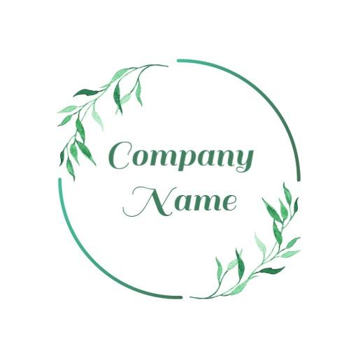 Elegant Green Floral Circle Design for Business Logo Template