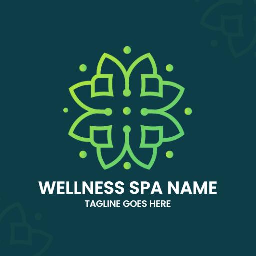 Elegant Green Floral Design Capturing Spa Wellness Logo Template