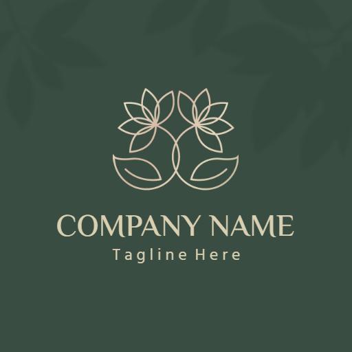 Elegant Green Floral Design Emphasizing Luxury Branding Logo Template