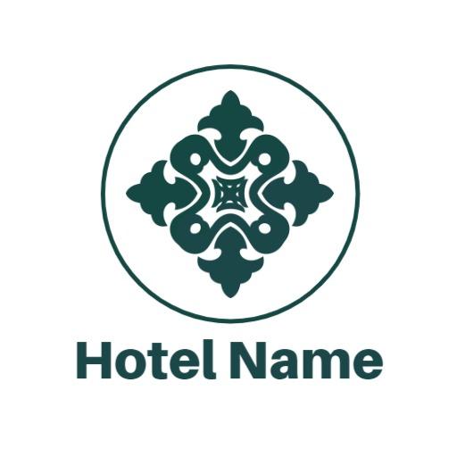 Elegant Green Floral Design Representing Luxurious Hotel Logo Template
