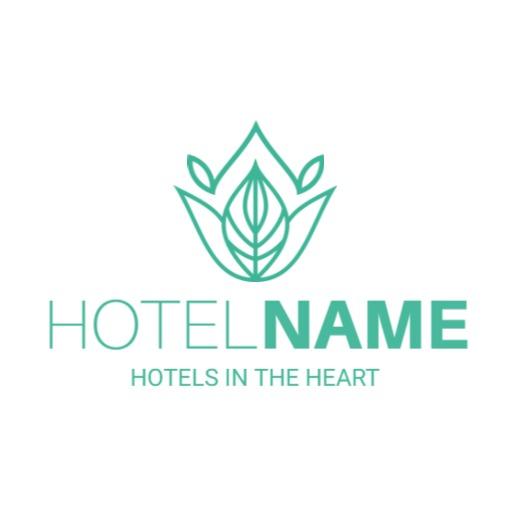 Elegant Green Floral Design Showcasing Heartfelt Hospitality Logo Template