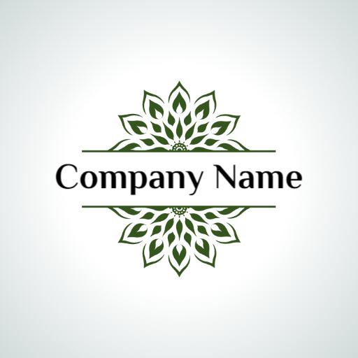 Elegant Green Floral Design Showcasing Your Company Logo Template