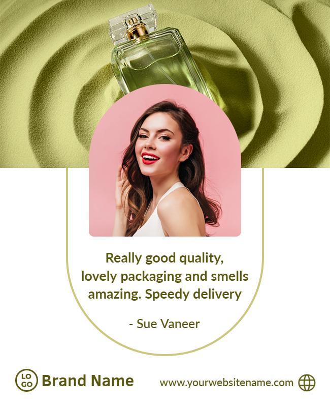 Elegant Green Fragrance Review and Testimonials Poster Template