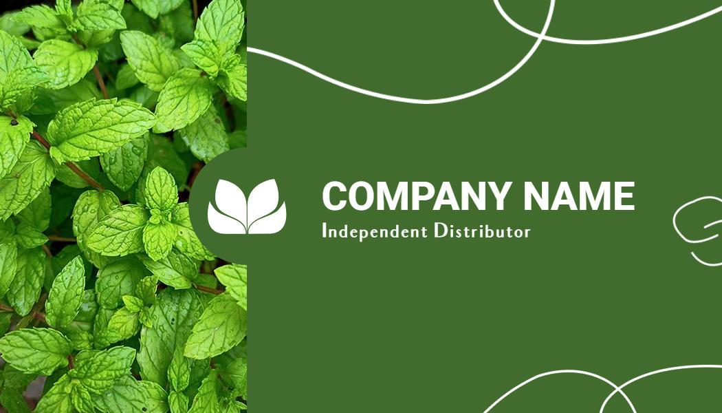 Elegant Green Herbal Health Coach Visiting Card Template