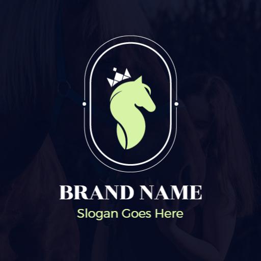 Elegant Green Horse Design Showcasing Equestrian Heritage Logo Template