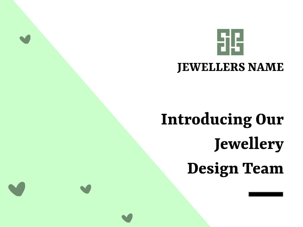 Elegant Green Jewellery Design Team Introduction Presentation Template