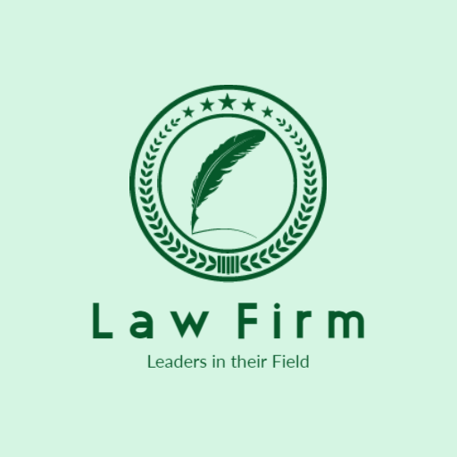 Elegant Green Leaf and Stars Design for Law Firm Logo Template