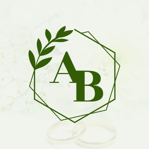 Elegant Green Leaf Design for Romantic Wedding Logo Template