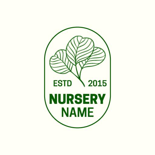 Elegant Green Leaf Design Perfect for Your Nursery Logo Template