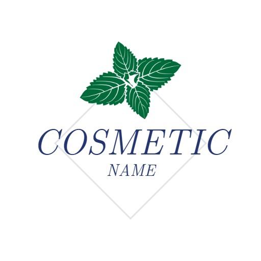 Elegant Green Leaf Design Representing Natural Cosmetic Logo Template