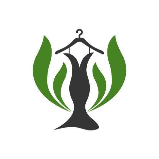 Elegant Green Leaf Design Representing Sustainable Clothing Brand Logo Template