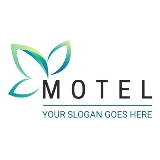 Elegant Green Leaf Design Represents Cozy Motel Experience Logo Template