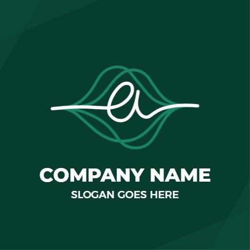 Elegant Green Letter Design with Artistic Waves Logo Template