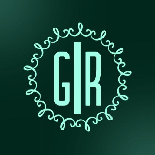 Elegant Green Letter Monogram Design with Decorative Swirls Logo Template