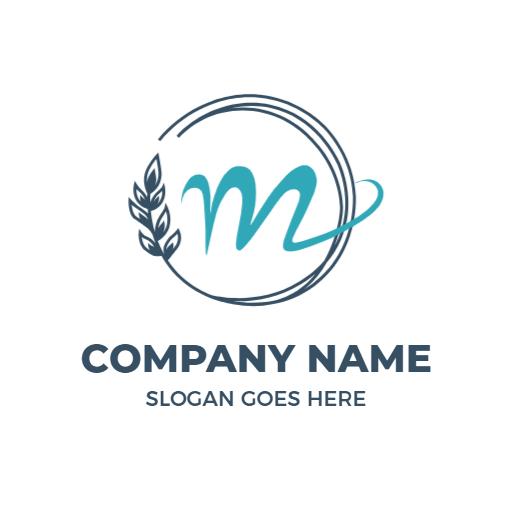 Elegant Green M Letter Design with Leaf Elements Logo Template