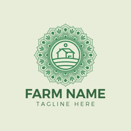 Elegant Green Mandala Design Reflecting Agriculture Logo Template