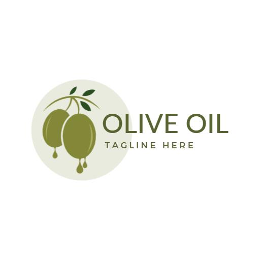 Elegant Green Olive Design Celebrating Pure Olive Oil Logo Template