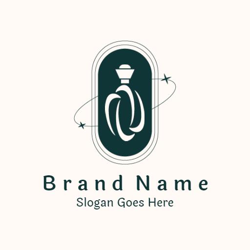 Elegant Green Perfume Bottle Design with Sophisticated Flair Logo Template