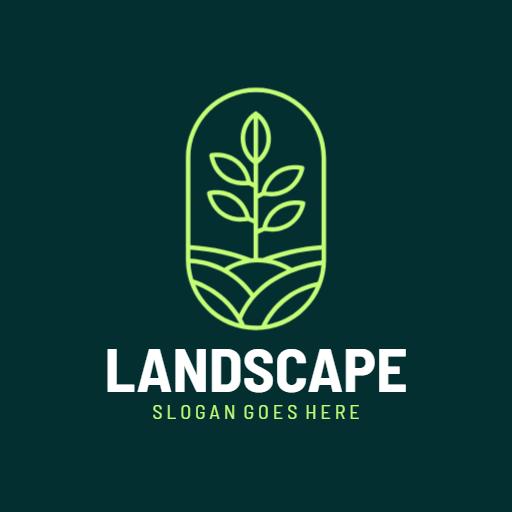 Elegant Green Plant Design Symbolizing Lawn Care Services Logo Template