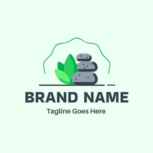 Elegant Green Stone Design Representing Business Wellness Logo Template